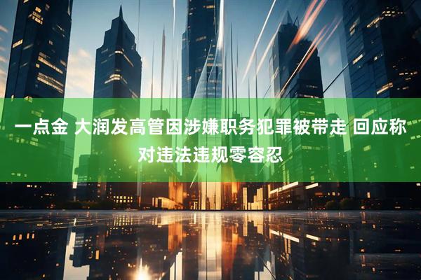一点金 大润发高管因涉嫌职务犯罪被带走 回应称对违法违规零容忍